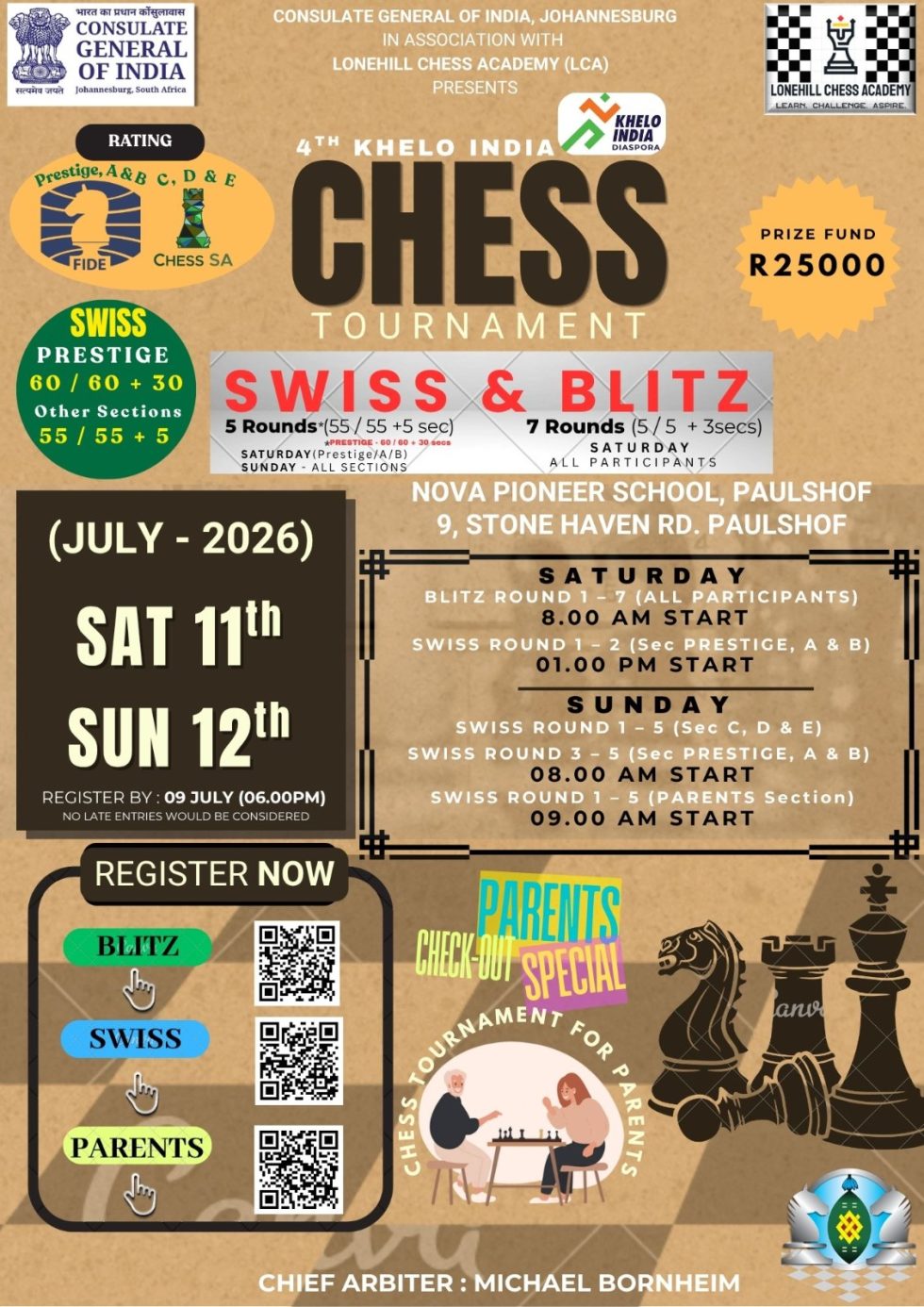 4th KHELO INDIA - LCA Chess Tournament