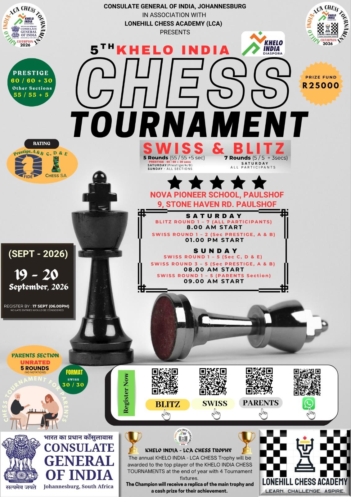 THE 5th KHELO INDIA - LCA Chess Tournament